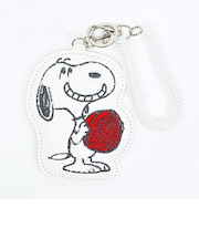 スヌーピー パスケース ダイカット刺繍 ホワイト SNOOPY