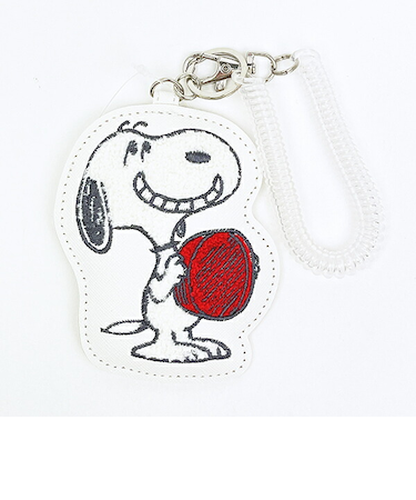 スヌーピー パスケース ダイカット刺繍 ホワイト SNOOPY