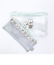 スヌーピー 洗面ポーチ 2Pセット グリーン 旅行 SNOOPY