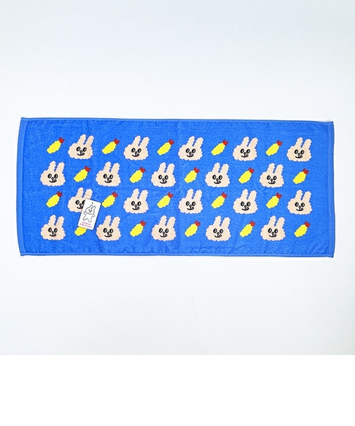 バニーコンビニ モグちゃんとえび天 フェイスタオル