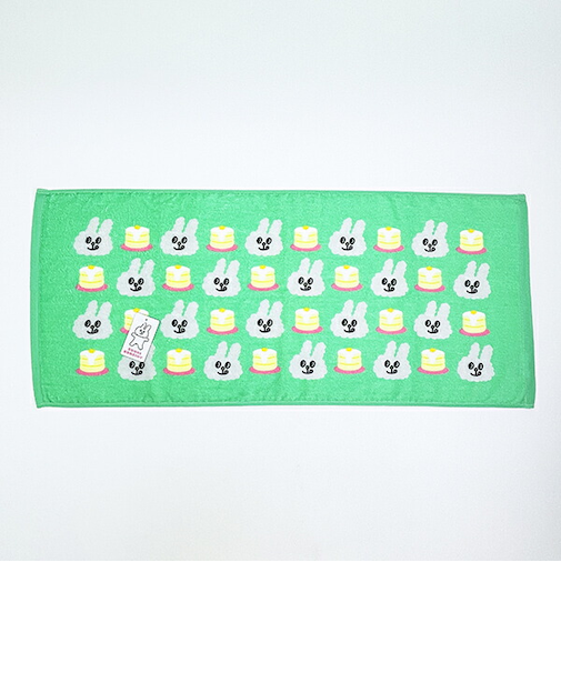 バニーコンビニ マメちゃんとケーキ フェイスタオル