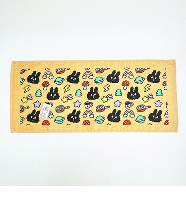 バニーコンビニ クロくんと目玉焼き フェイスタオル