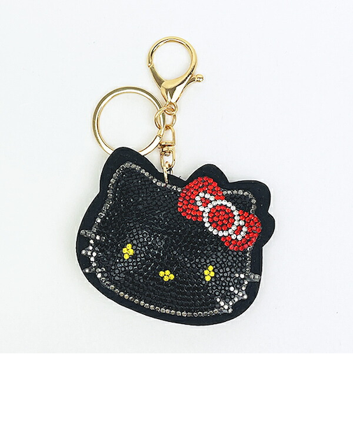 サンリオ ハローキティ Stoneチャームキーホルダー （ブラック） Sanrio