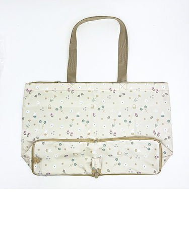 ミッフィー miffy 小花 折りたたみトートバッグ グレージュ