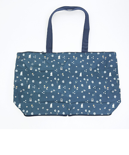 ミッフィー miffy 小花 折りたたみトートバッグ ネイビー