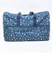 ミッフィー miffy 小花 折りたたみボストンバッグ(L) ネイビー