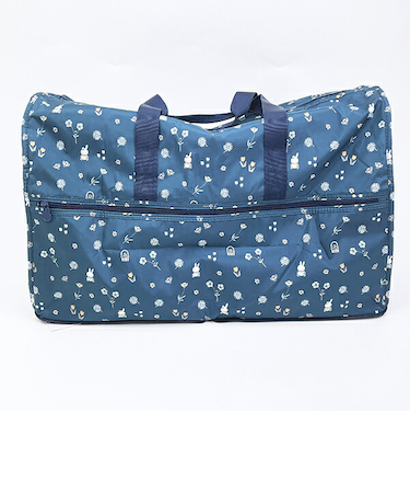 ミッフィー miffy 小花 折りたたみボストンバッグ(L) ネイビー