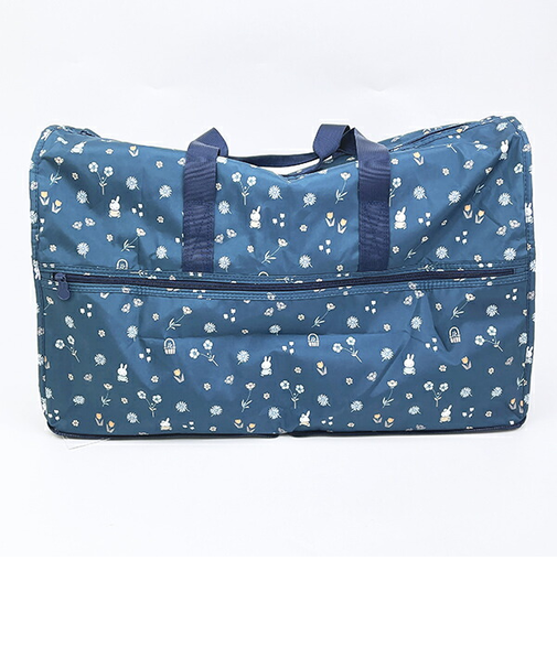 ミッフィー miffy 小花 折りたたみボストンバッグ(L) ネイビー