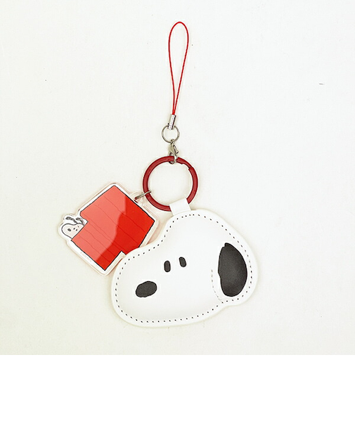 スヌーピー ドッグハウス PUレザーストラップ キーホルダー スマホ SNOOPY