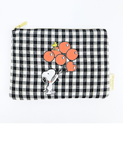 スヌーピー フラットポーチ （バルーンチェック） SNOOPY