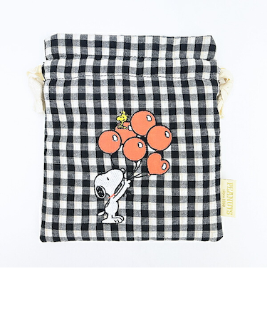 スヌーピー 巾着 (バルーンチェック) SNOOPY