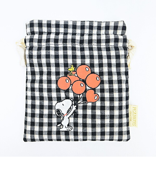 スヌーピー 巾着 (バルーンチェック) SNOOPY