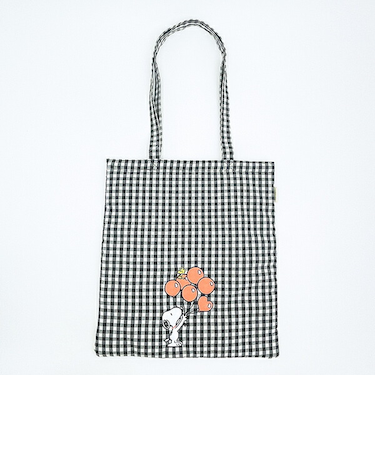 スヌーピー 肩掛けトートバッグ （バルーンチェック） SNOOPY