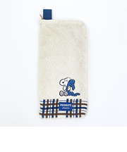 スヌーピー オーガニックコットン チェック どっとポーチ SNOOPY