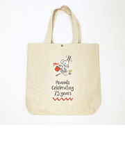 スヌーピー 帆布トートバッグ ナチュラル PEANUTS 75th SNOOPY