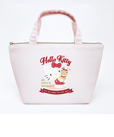 サンリオ ハローキティ バッジロゴ 保冷帆布ランチバッグ SANRIO