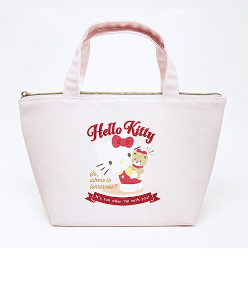 サンリオ ハローキティ バッジロゴ 保冷帆布ランチバッグ SANRIO