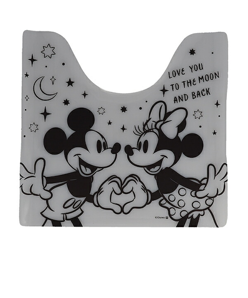 ディズニー ミッキーミニー 透明トイレマット シャイニングラブ Disney