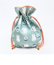 ミッフィー miffy 巾着 (グリーン) はんなりフラワー