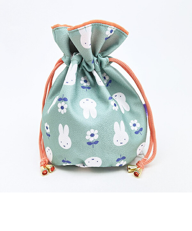 ミッフィー miffy 巾着 (グリーン) はんなりフラワー
