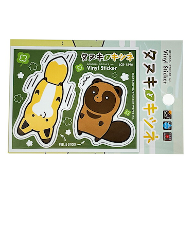 タヌキとキツネ びっくり シートステッカー 日本製