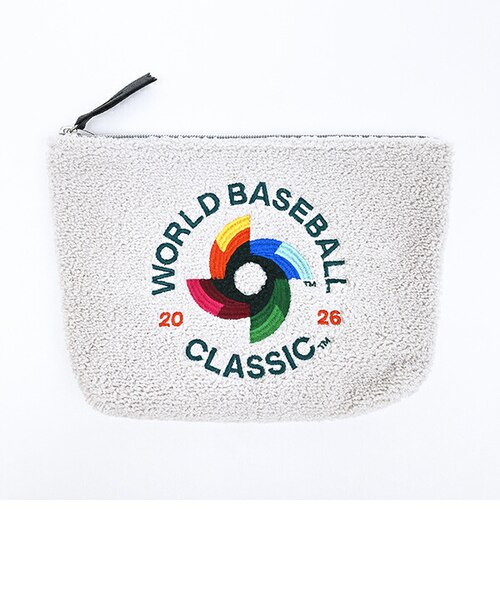 【新品未開封】WBC2026 ポーチ　缶バッジ　ワールドベースボールクラシ　ベア WBC 2026 (WORLD BASEBALL CLASSIC) ポーチ オフホワイト 侍ジャパン