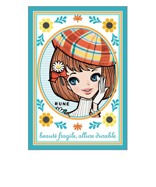 内藤ルネ ベレー帽の少女 ポストカード 文具