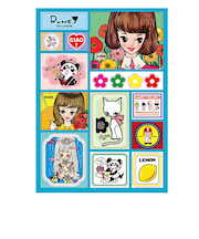 内藤ルネ ときめき ステッカー アソート 文具 シール