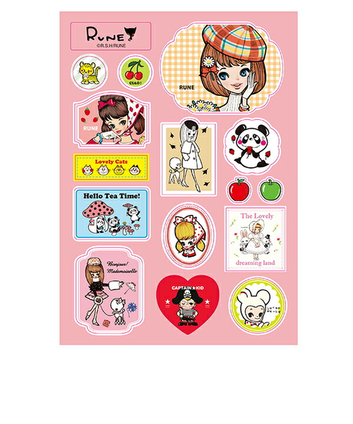 内藤ルネ ベレー ステッカー アソート 文具 シール