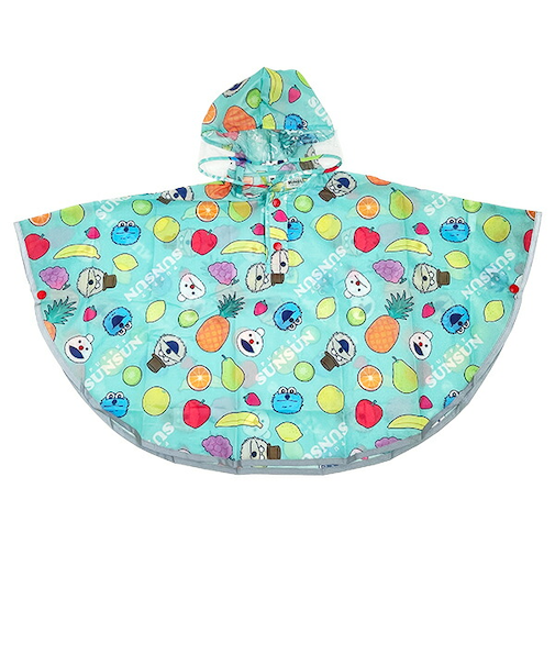 パペットスンスン キッズレインポンチョ 90cm ベビー