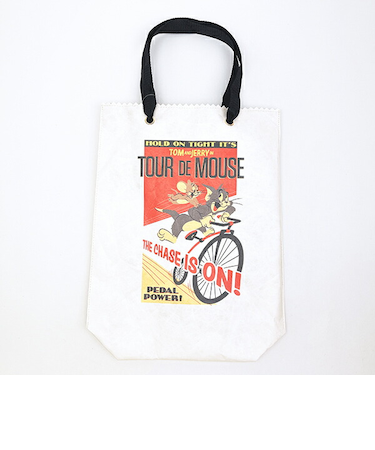 トムとジェリー レトロポスター トートバッグ ホワイト