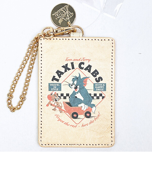 トムとジェリー レトロポスター パスケース ベージュ 定期入れ