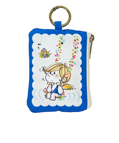 水森亜土 カラビナ付きポーチ ブランコ(ブルー)