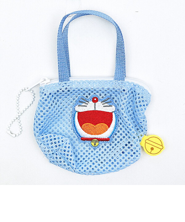 ドラえもん ミニチュアバッグボールチェーン ブルー メッシュ ポーチ