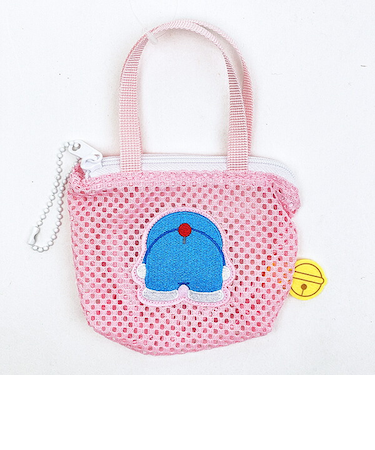 ドラえもん ミニチュアバッグボールチェーン ピンク メッシュ ポーチ