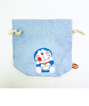 ドラえもん サガラ刺繍巾着 (ブルー)