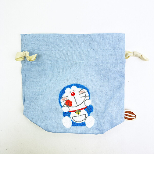 ドラえもん サガラ刺繍巾着 (ブルー)
