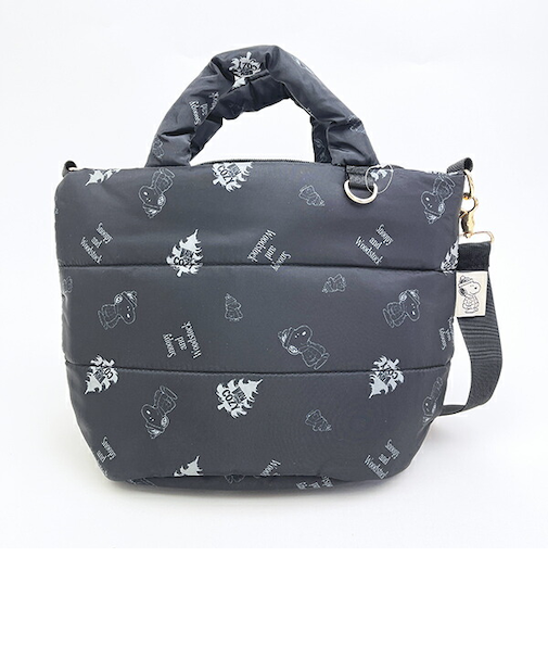 スヌーピー 2WAYトートバッグ ブラックダウン SNOOPY