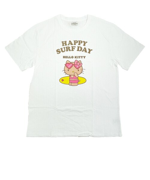 日焼けキティ サーフ サンリオ 日焼け キティ 半袖Tシャツ(XL) サーフ アパレル Sanrio