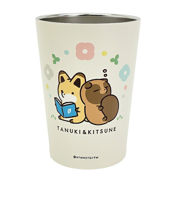 タヌキとキツネ 2WAY真空二重タンブラー (450ml) (おひるね) コップ ランチ