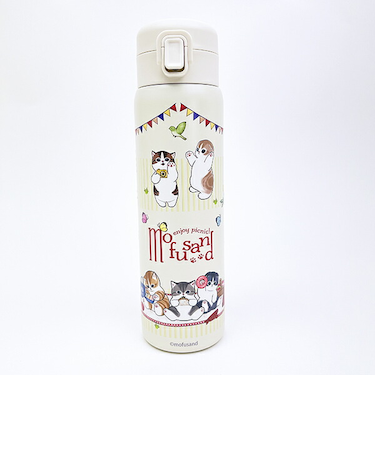 モフサンド ステンレスワンプッシュボトル (480ml) ピクニック 水筒 ランチ mofusand