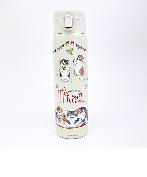 モフサンド ステンレスワンプッシュボトル (480ml) ピクニック 水筒 ランチ mofusand