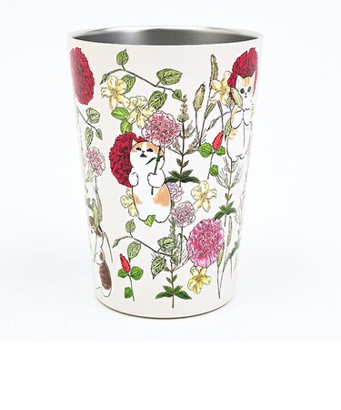 モフサンド ×日比谷花壇 2WAY真空二重タンブラー(M) (カーネーション) コップ ランチ mofusand