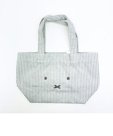 ミッフィー miffy トートバッグ グレー おかお コーデュロイ ランチ