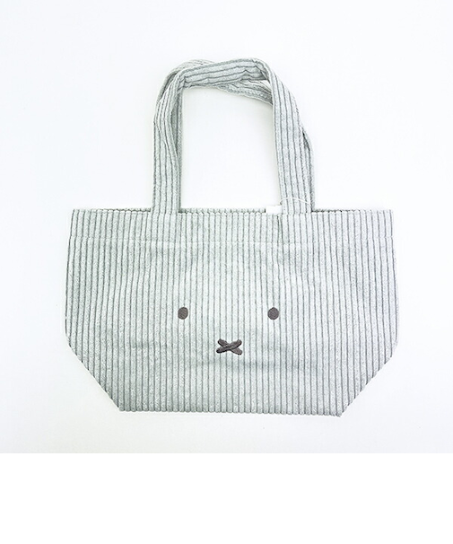 ミッフィー miffy トートバッグ グレー おかお コーデュロイ ランチ