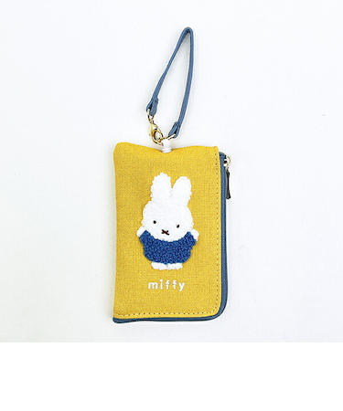ミッフィー miffy キーパスポーチ イエロー カラフルサガラ 定期入れ