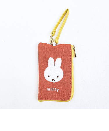 ミッフィー miffy キーパスポーチ オレンジ カラフルサガラ 定期入れ