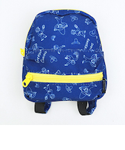 おさるのジョージ  リュック型ポーチ 総柄 ブルー