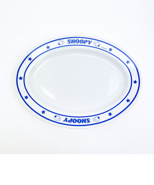 スヌーピー 楕円プレート ブルー ダイナー 食器 日本製 SNOOPY