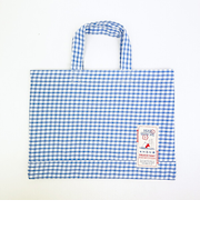 ディズニー くまのプーさん ミニレッスントートバッグ ブルー ギンガムチェック ランチ Disney